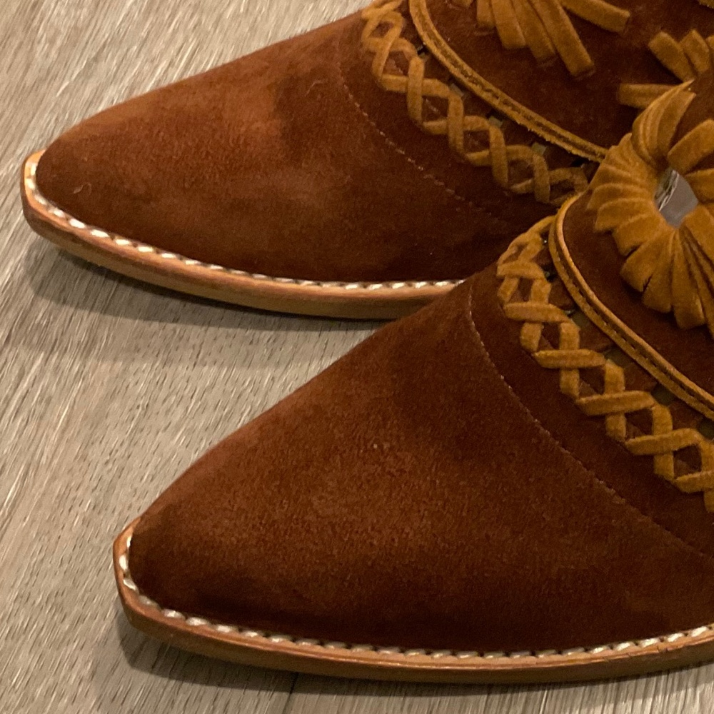 JEFFREY CAMPBELL Shoes Billy Brown Suede Pointed Toe Western Mule 7.5 - Picture 4 of 9